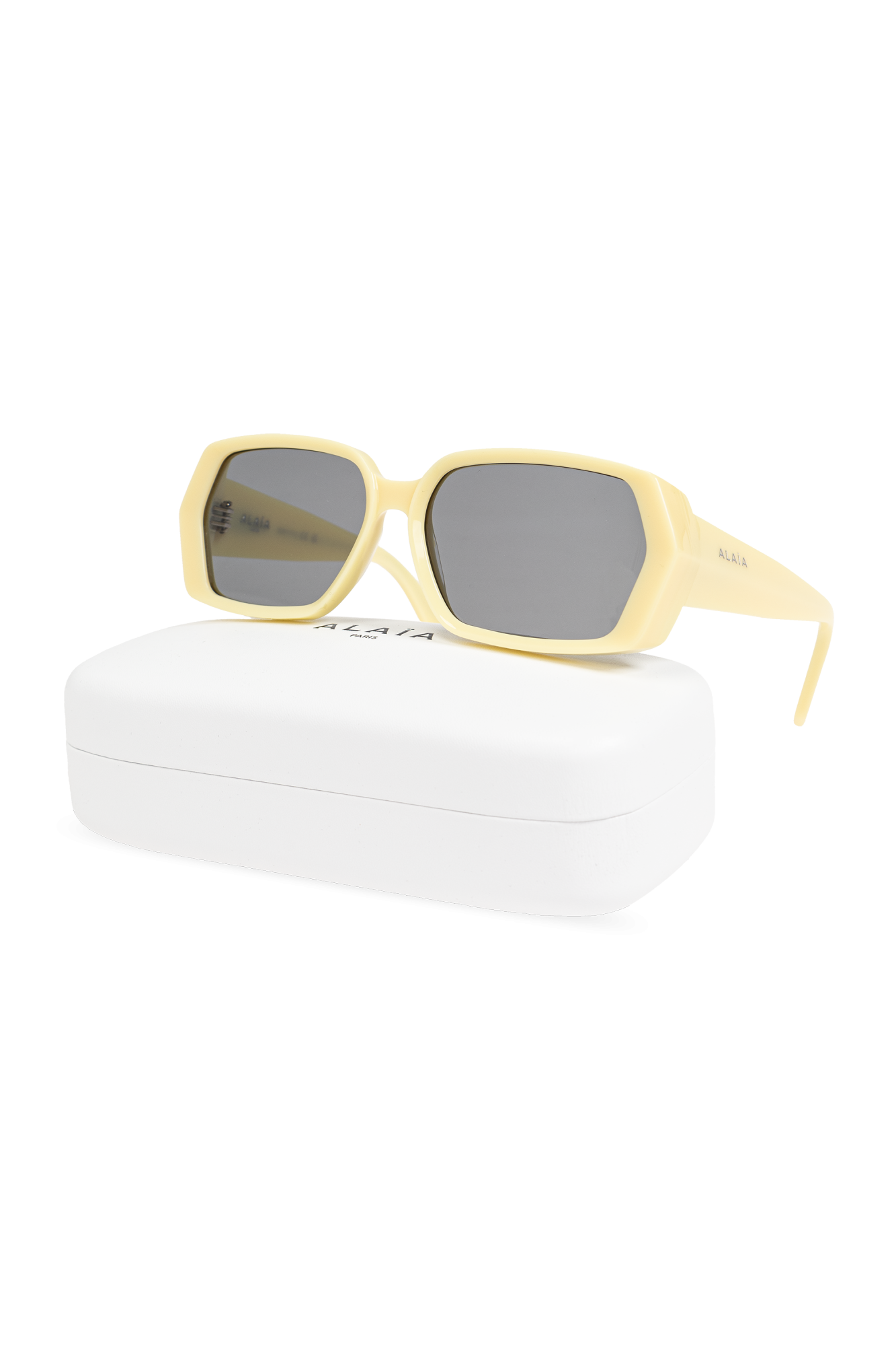 sunglasses are one such pair - Yellow logo sunglasses Alaïa
